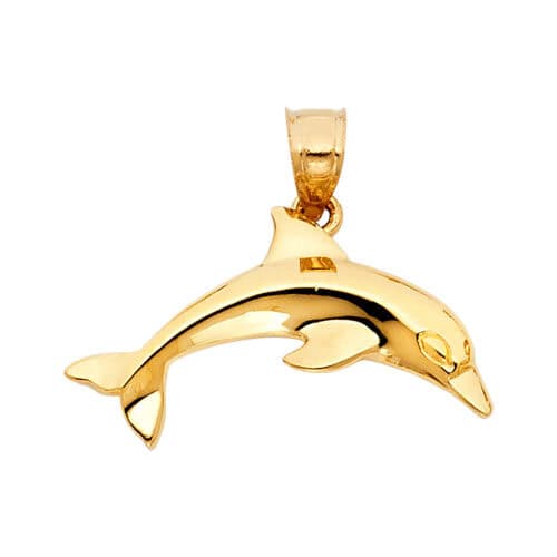 14K Yellow Gold Dolphin Pendant