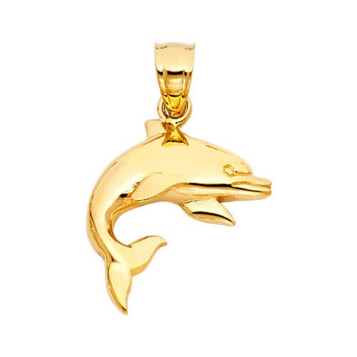 14K Yellow Gold Dolphin Pendant