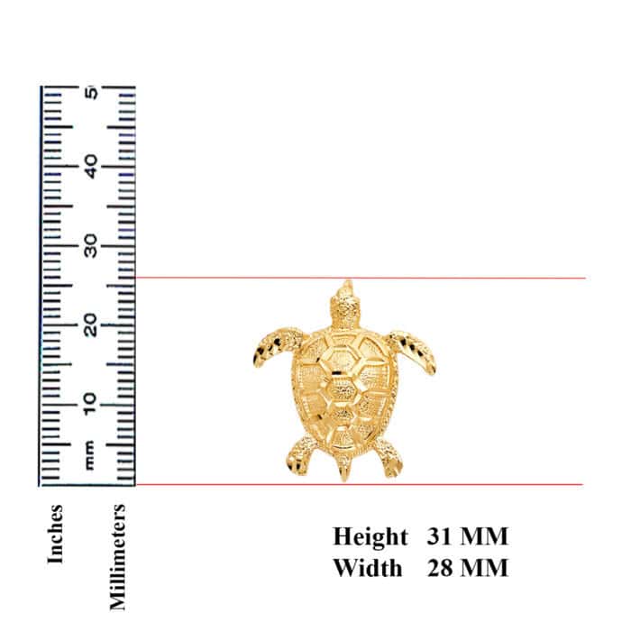14K Yellow Gold Turtle Pendant - Image 3