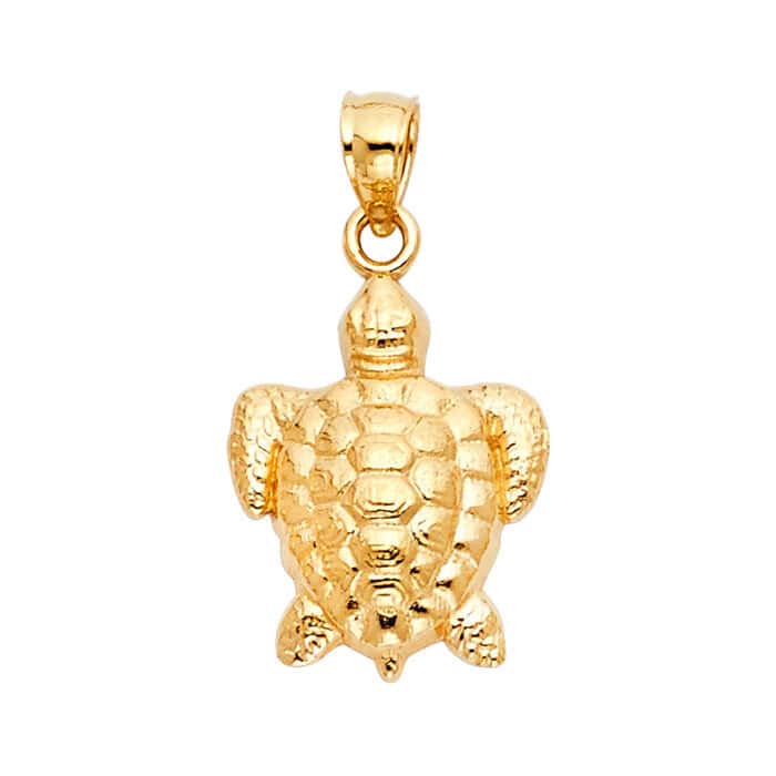 14K Yellow Gold Turtle Pendant