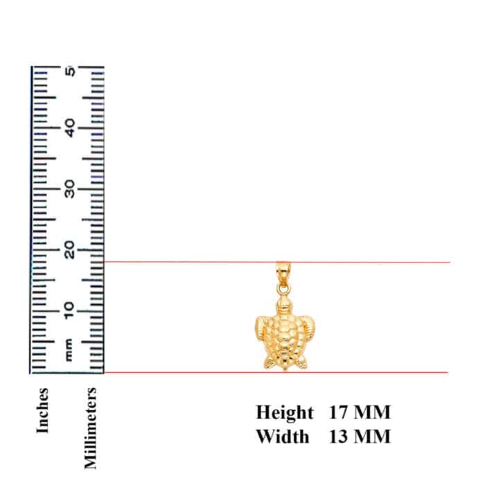 14K Yellow Gold Turtle Pendant - Image 3