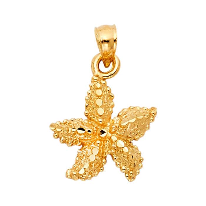 14K Yellow Gold Starfish Pendant