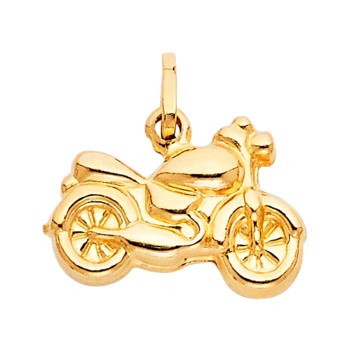 14K Yellow Gold Bike Pendant