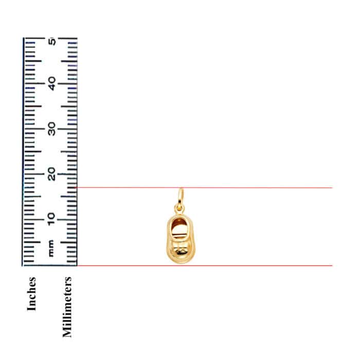 14K Yellow Gold Shoes Pendant - Image 3