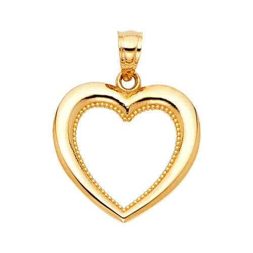 14K Yellow Gold Heart Pendant