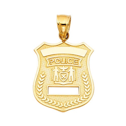 14K Yellow Gold Police Pendant