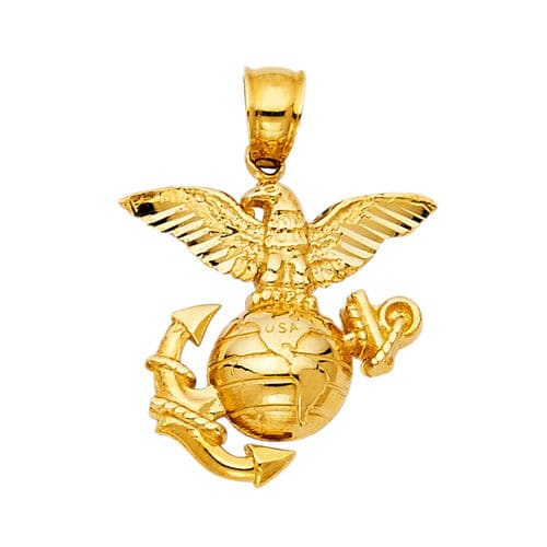 14K Yellow Gold USA Logo Pendant