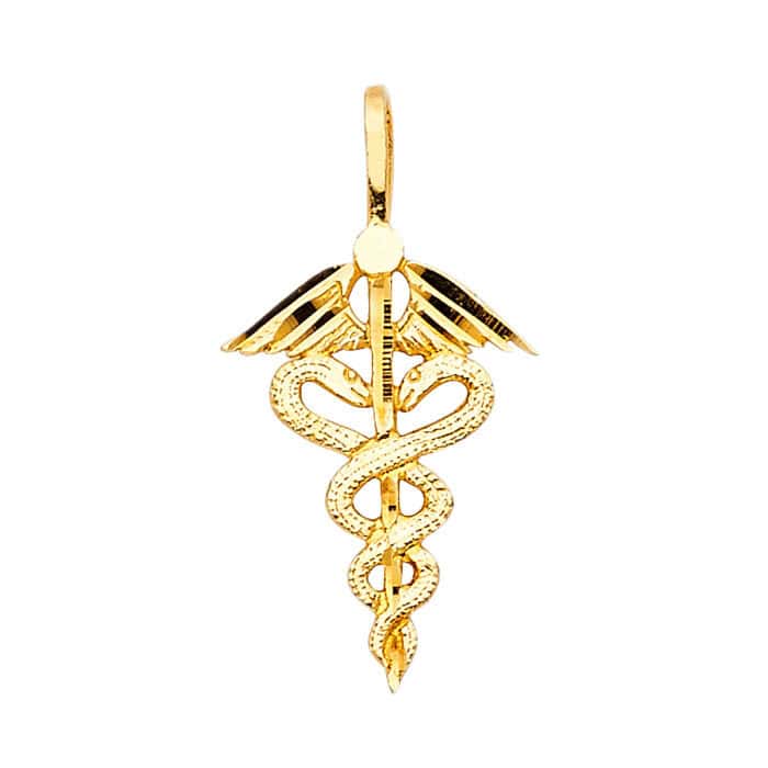 14K Yellow Gold Symbol of Medical SERVICE Pendant