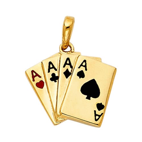 14K Yellow Gold A Pocker Pendant