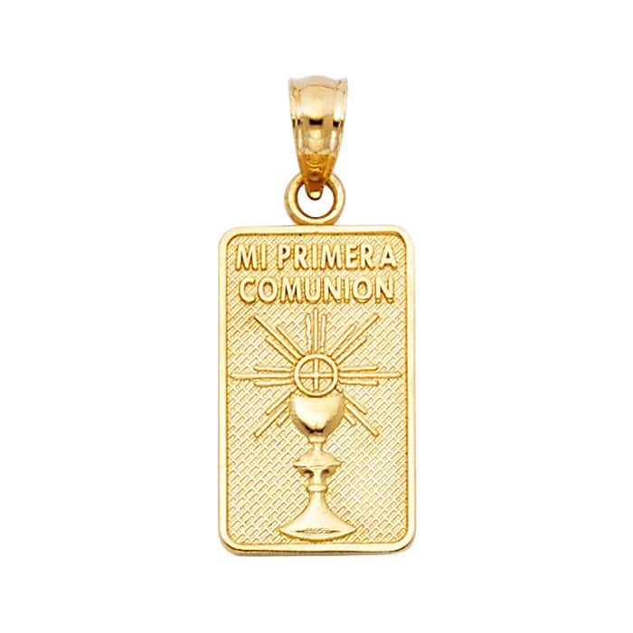 14K Yellow Gold Communion Religious Pendant