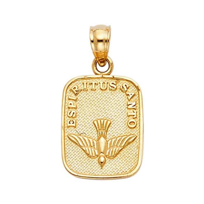 14K Yellow Gold Baptism Religious Pendant