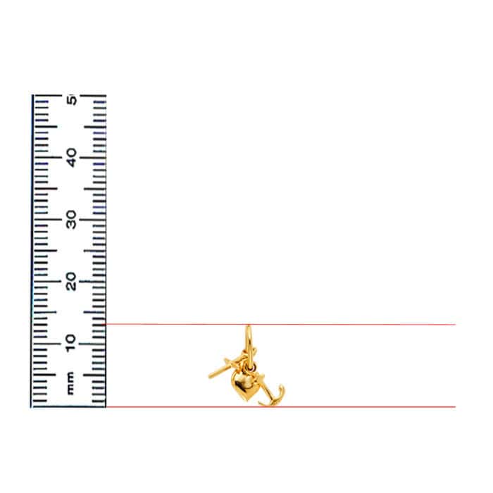 14K Yellow Gold Faith, Hope, and Charity Pendant - Image 3