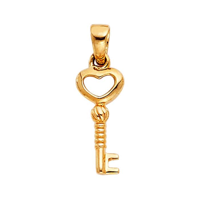 14K Yellow Gold Key to My Heart Pendant