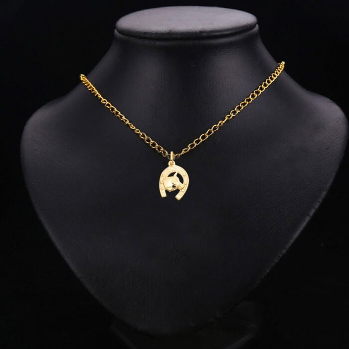 14K Yellow Gold Lucky Horseshoe Pendant - Image 2