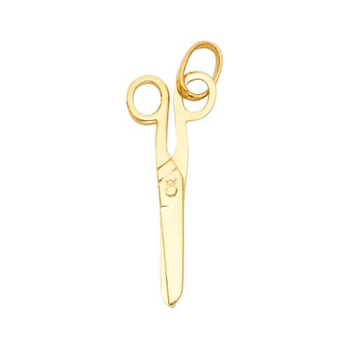 14K Yellow Gold Scissors Pendant
