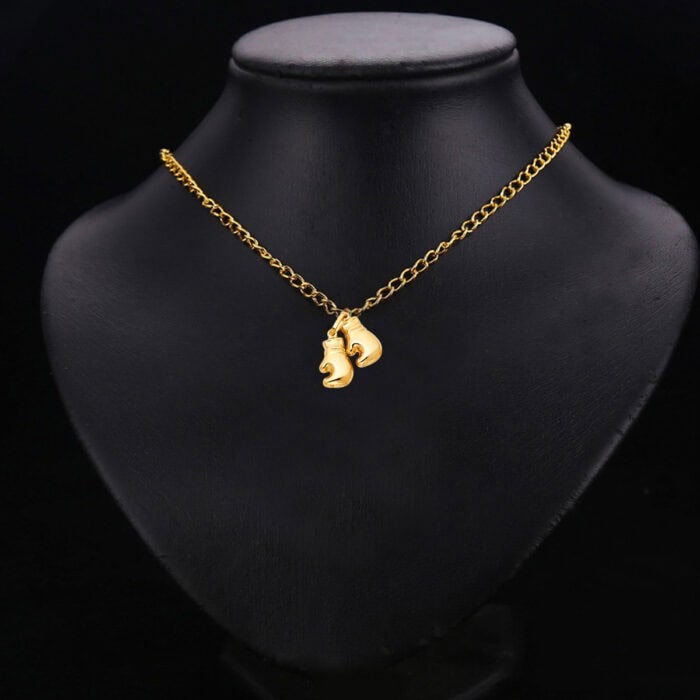 14K Yellow Gold Double Boxing Glove Pendant - Image 2