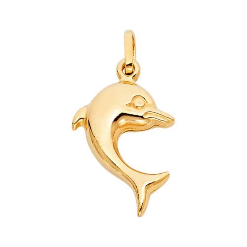 14K Yellow Gold Dolphin Pendant
