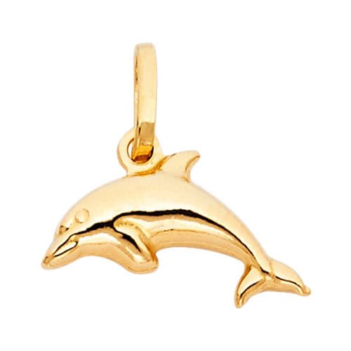 14K Yellow Gold Dolphin Pendant