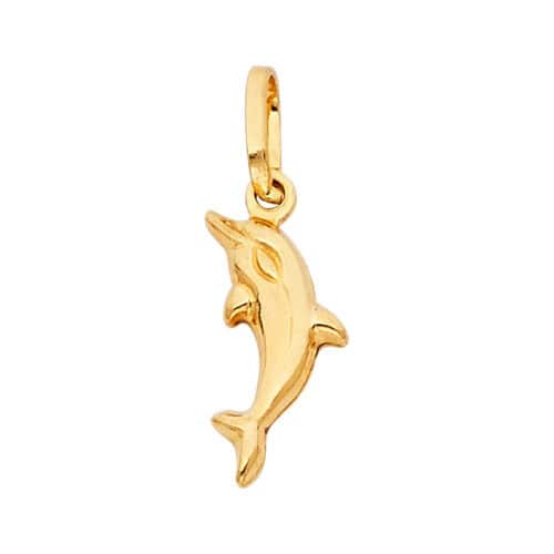 14K Yellow Gold Dolphin Pendant