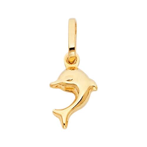14K Yellow Gold Dolphin Pendant