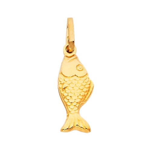 14K Yellow Gold Fish Pendant