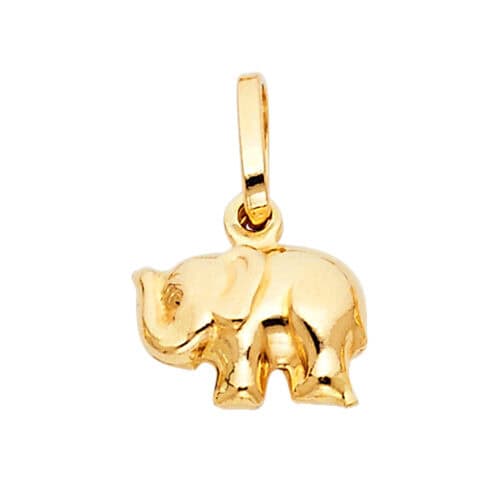 14K Yellow Gold Elephant Pendant