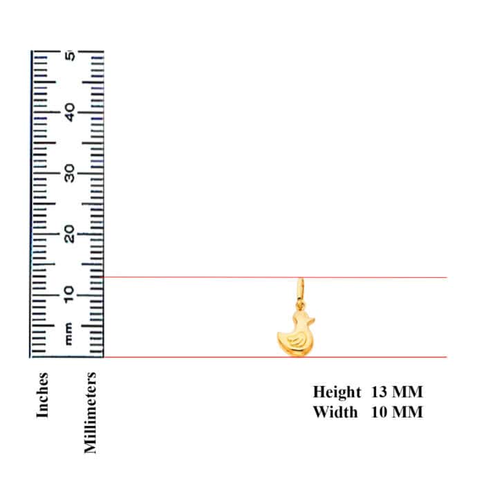 14K Yellow Gold Duck Pendant - Image 3