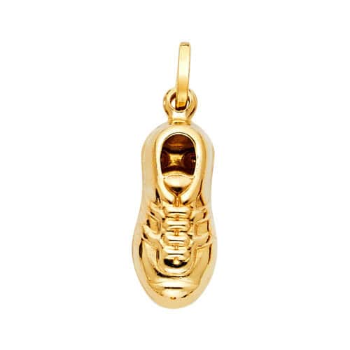 14K Yellow Gold Soccer Shoes Enamel Pendant