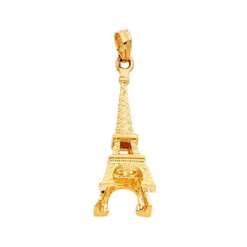 14K Yellow Gold Paris Eiffel Tower Pendant