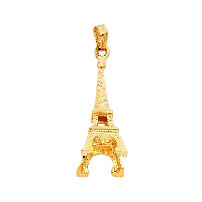 14K Yellow Gold Paris Eiffel Tower Pendant