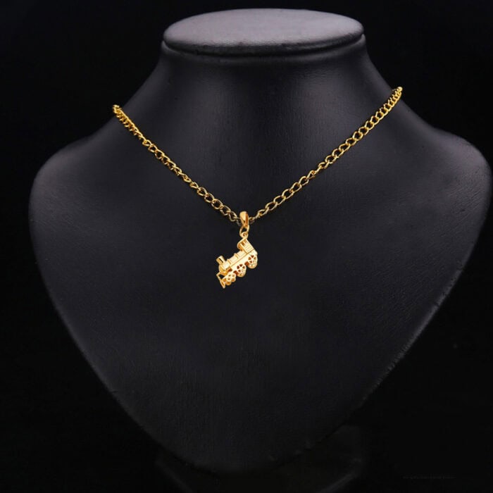 14K Yellow Gold Train Pendant - Image 2