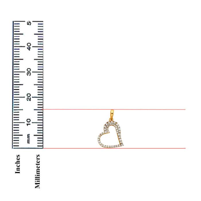 14K Yellow Gold Cubic Zirconia Heart Pendant - Image 3