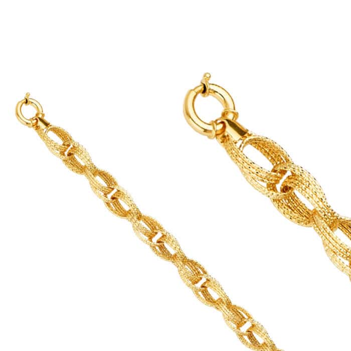 14K Yellow Gold Fancy Hollow Bracelet - 7.5" - Image 2