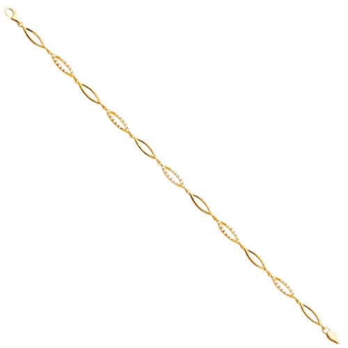 14K Yellow Gold Cubic Zirconia Infiniti Bracelet - 7.5"