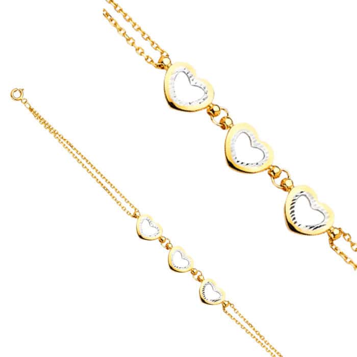 14K Yellow Gold Light Chain Bracelet - 7+1" - Image 2