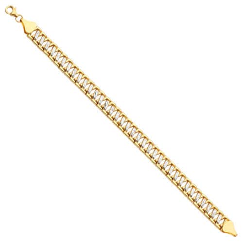 14K Two Tone Gold Fancy Bracelet - 7.5"