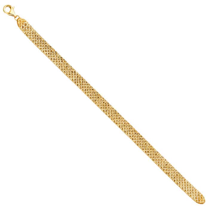 14K Yellow Gold Crystal Cut Bracelet - 7.5"