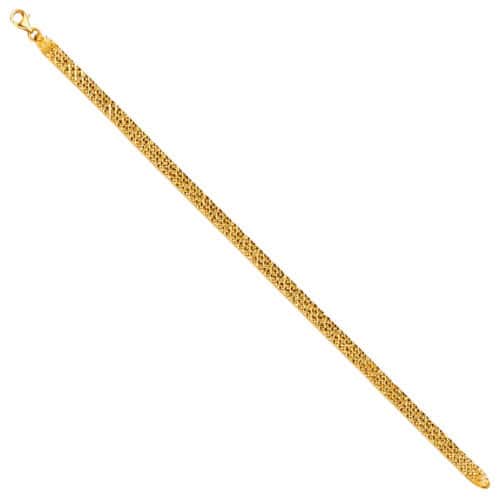 14K Yellow Gold Crystal Cut Bracelet - 7.25"