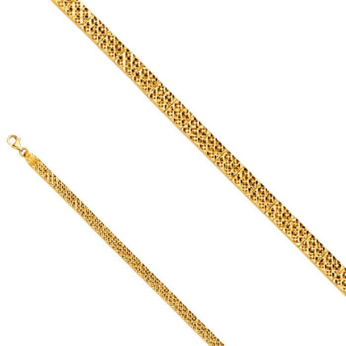 14K Yellow Gold Crystal Cut Bracelet - 7.25" - Image 2