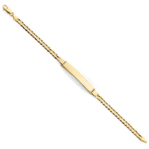14K Yellow Gold Cuban ID Bracelet - 7.5"