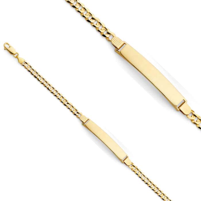 14K Yellow Gold Cuban ID Bracelet - 7.5" - Image 2