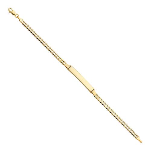 14K Yellow Gold Cuban ID Bracelet - 7.5"