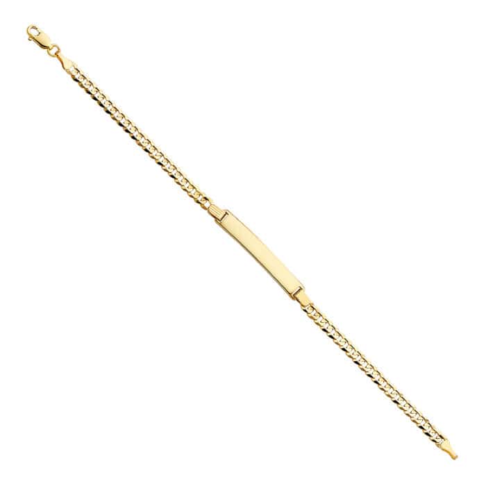 14K Yellow Gold Cuban ID Bracelet - 7.5"