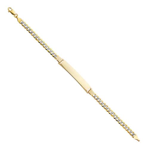 14K Two Tone Gold Cuban WP ID Bracelet - 7.5"