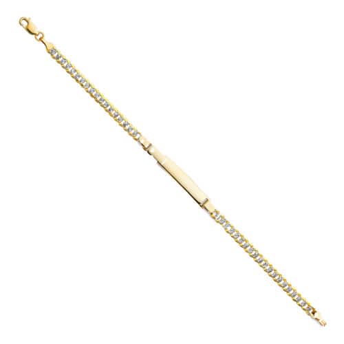 14K Two Tone Gold Cuban WP ID Bracelet - 7.5"