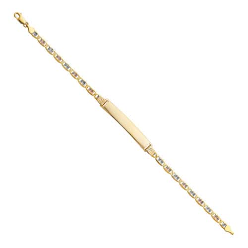 14K Tri Color Gold Valentino DC ID Bracelet - 7.5"