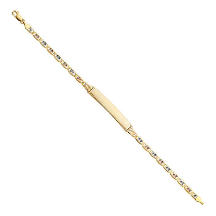 14K Tri Color Gold Valentino DC ID Bracelet - 7.5"