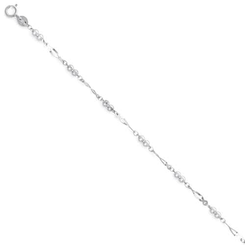 14K White Gold Light Bracelet - 7+1"