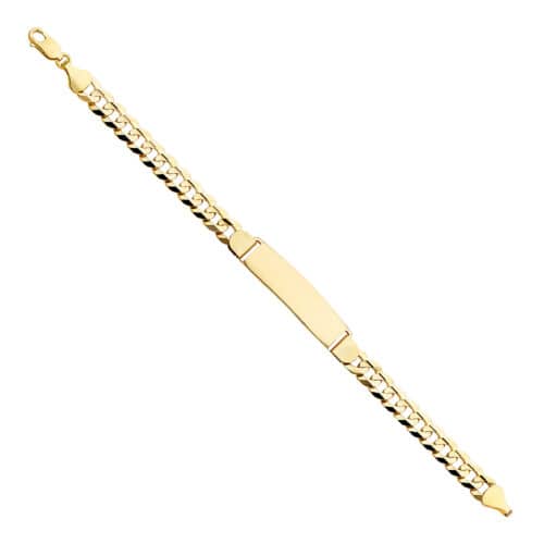 14K Yellow Gold Cuban ID Bracelet - 8.5"