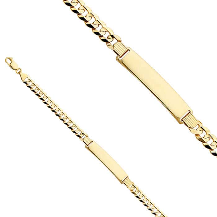 14K Yellow Gold Cuban ID Bracelet - 8.5" - Image 2